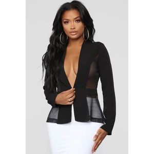BLACK MESH BLAZER